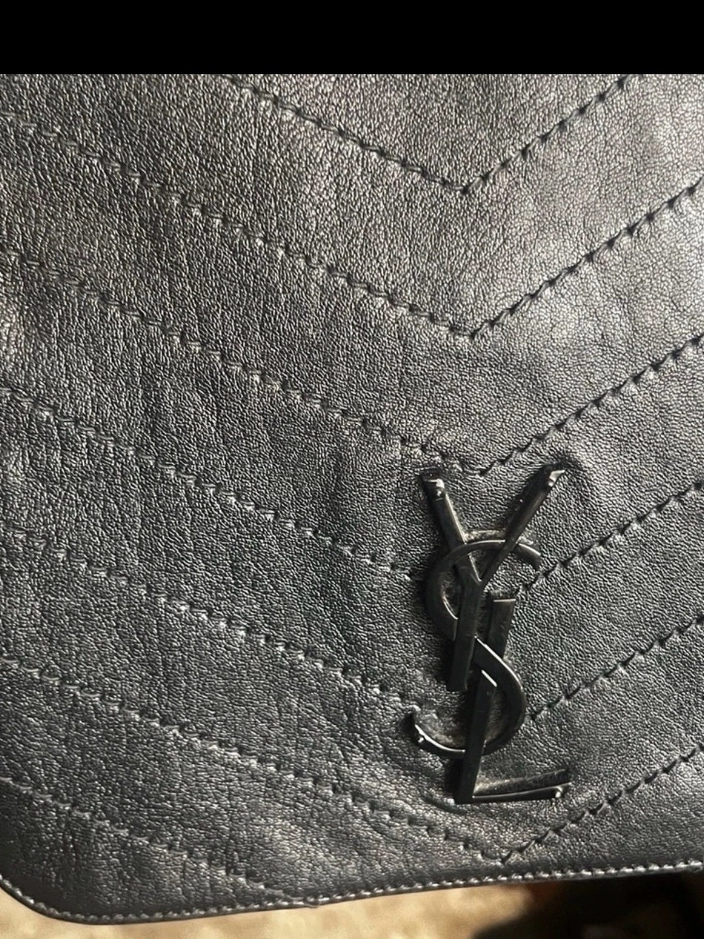 Saint Laurent Black Quilted soho Leather Shoulder Bag with YSL Monogram - Picture 3 of 15